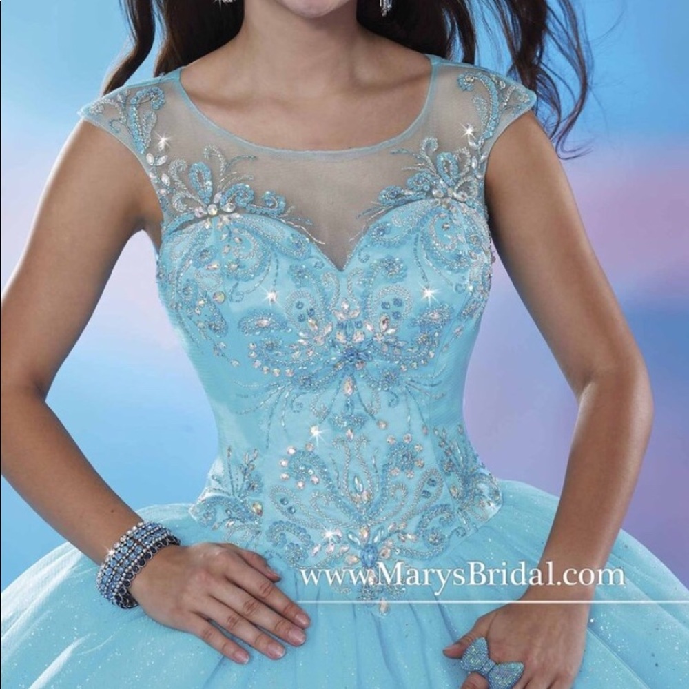 Gorgeous Sequined Blue Prom Dress